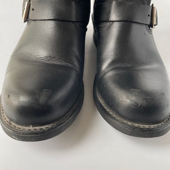 Frye 7.5 Women Black Leather Moto Boots - Picture 5 of 12